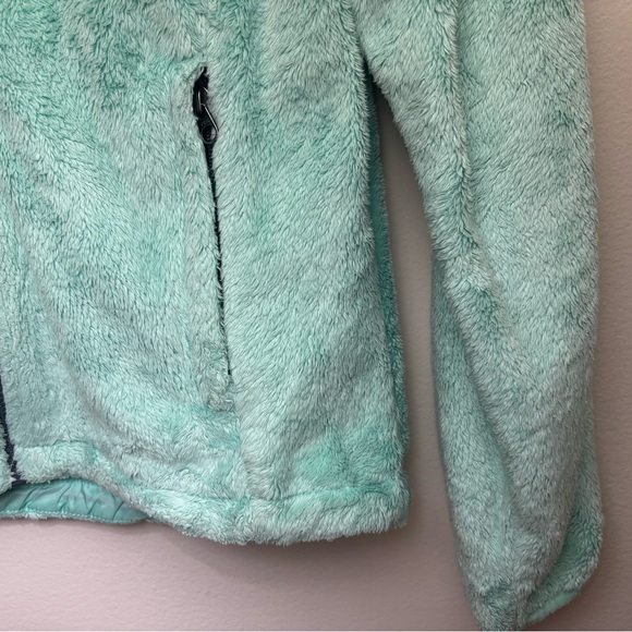 The North Face Mint Green Fleece Jacket Medium M Full Zip Cozy Soft Women’s - Picture 7 of 9